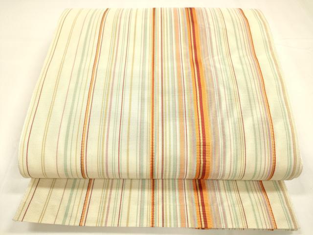 平和屋着物＊夏物 本場筑前博多織 八寸名古屋帯 間道 正絹 逸品 DABA0021cm