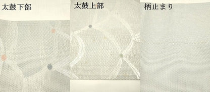 平和屋着物＊夏物 六通柄 京袋帯 抽象文様 銀糸 正絹 逸品 DABA0023cm