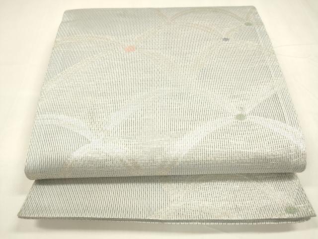 平和屋着物＊夏物 六通柄 京袋帯 抽象文様 銀糸 正絹 逸品 DABA0023cm