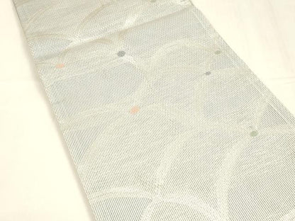 平和屋着物＊夏物 六通柄 京袋帯 抽象文様 銀糸 正絹 逸品 DABA0023cm