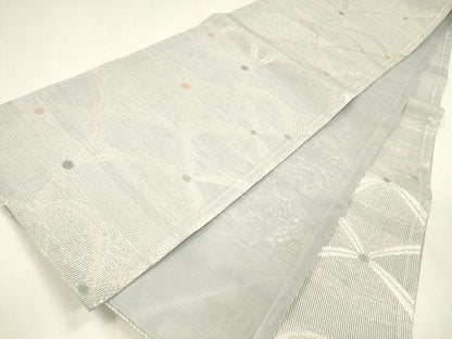平和屋着物＊夏物 六通柄 京袋帯 抽象文様 銀糸 正絹 逸品 DABA0023cm