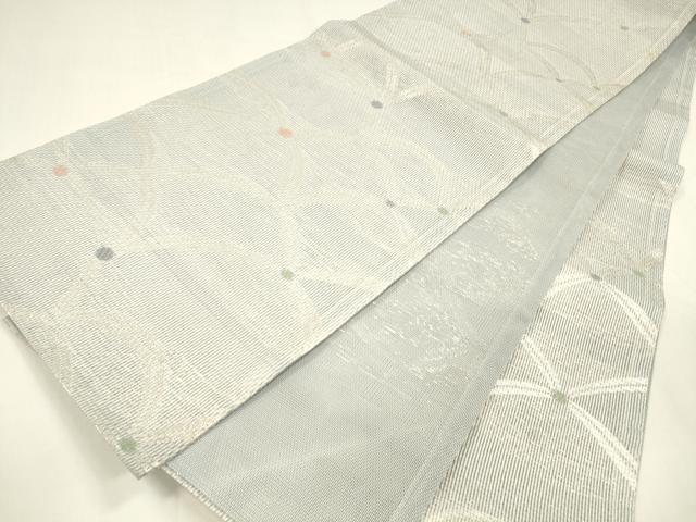 平和屋着物＊夏物 六通柄 京袋帯 抽象文様 銀糸 正絹 逸品 DABA0023cm