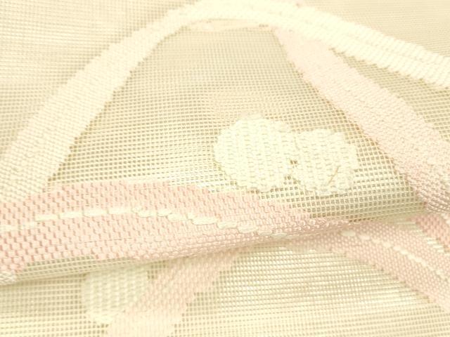平和屋着物＊夏物 太鼓柄袋帯 露草文 銀糸 正絹 逸品 DABA0028cm