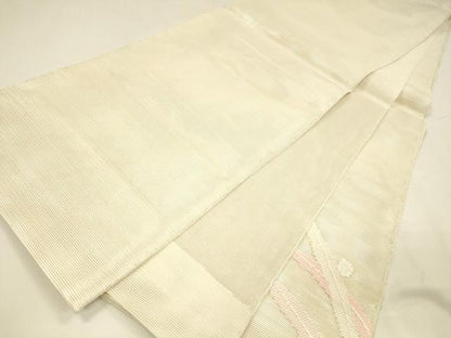 平和屋着物＊夏物 太鼓柄袋帯 露草文 銀糸 正絹 逸品 DABA0028cm