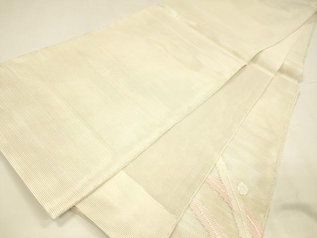 平和屋着物＊夏物 太鼓柄袋帯 露草文 銀糸 正絹 逸品 DABA0028cm