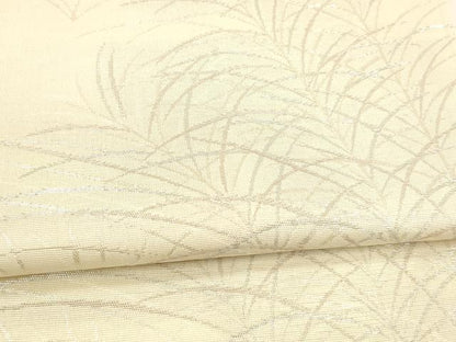 平和屋着物＊夏物 六通柄袋帯 草葉文 銀糸 正絹 逸品 DABA0040cm