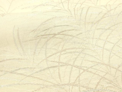 平和屋着物＊夏物 六通柄袋帯 草葉文 銀糸 正絹 逸品 DABA0040cm