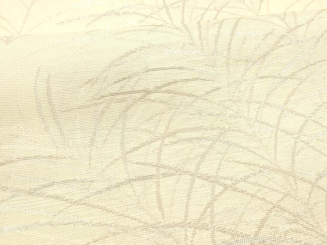 平和屋着物＊夏物 六通柄袋帯 草葉文 銀糸 正絹 逸品 DABA0040cm