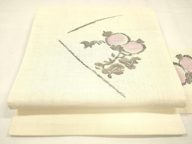 平和屋着物＊夏物 八寸名古屋帯 枝花文 DABA0041cm