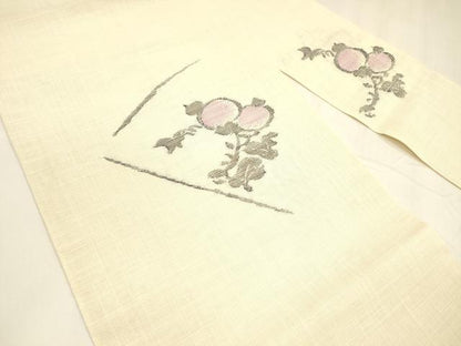 平和屋着物＊夏物 八寸名古屋帯 枝花文 DABA0041cm