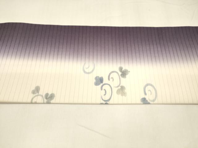 平和屋着物＊夏物 絽塩瀬 九寸名古屋帯 草花文 正絹 逸品 DABA0042cm