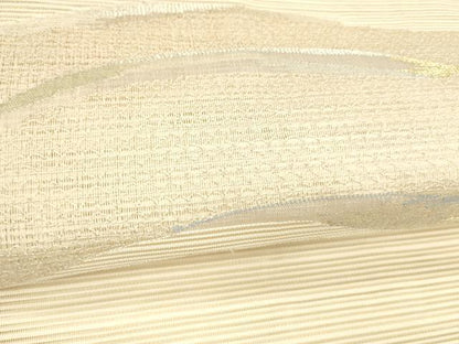 平和屋着物＊夏物 絽綴れ 八寸名古屋帯 流水文 金銀糸 正絹 逸品 DABA0043cm