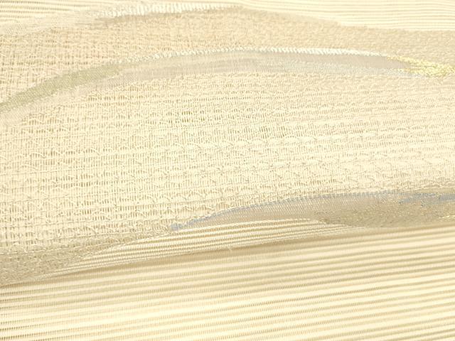 平和屋着物＊夏物 絽綴れ 八寸名古屋帯 流水文 金銀糸 正絹 逸品 DABA0043cm