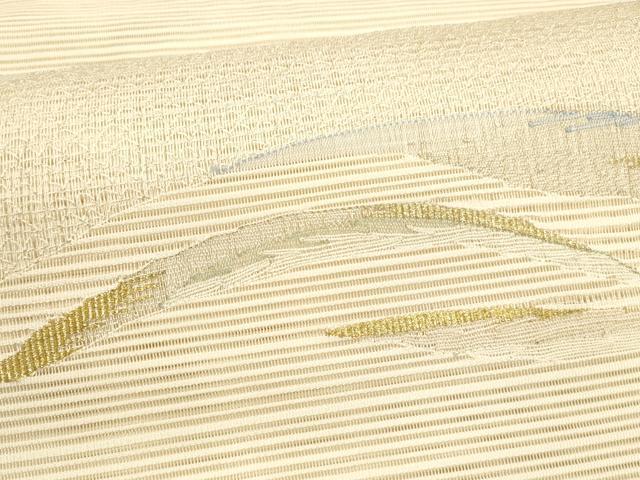 平和屋着物＊夏物 絽綴れ 八寸名古屋帯 流水文 金銀糸 正絹 逸品 DABA0043cm