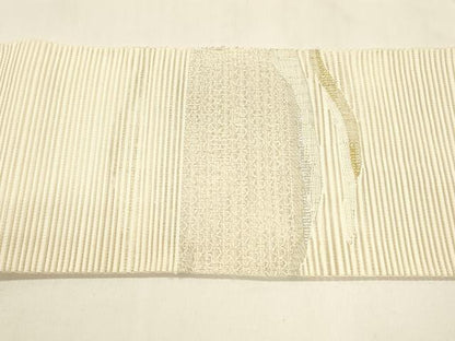 平和屋着物＊夏物 絽綴れ 八寸名古屋帯 流水文 金銀糸 正絹 逸品 DABA0043cm