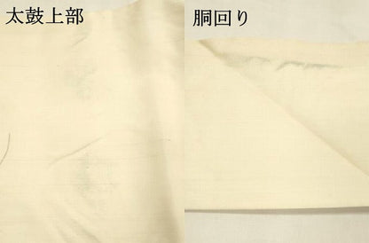 平和屋着物＊夏物 絹芭蕉 九寸名古屋帯 作家物 手描き 夏虫草葉文 正絹 逸品 DABA0047cm