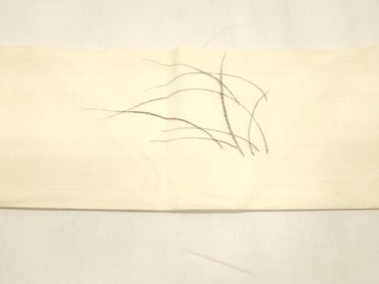 平和屋着物＊夏物 絹芭蕉 九寸名古屋帯 作家物 手描き 夏虫草葉文 正絹 逸品 DABA0047cm