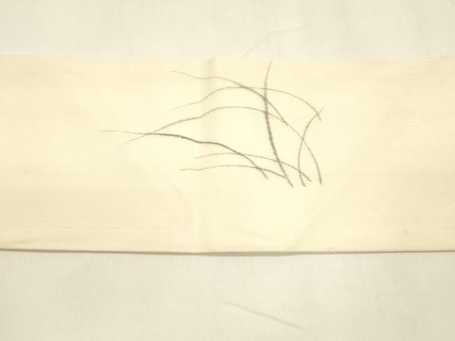平和屋着物＊夏物 絹芭蕉 九寸名古屋帯 作家物 手描き 夏虫草葉文 正絹 逸品 DABA0047cm