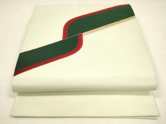 平和屋着物＊夏物 九寸開き名古屋帯 抽象文様 金糸 正絹 逸品 DABA0050cm