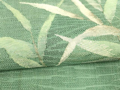 平和屋着物＊夏物 八寸名古屋帯 草葉文 銀糸 正絹 逸品 DABA0051cm
