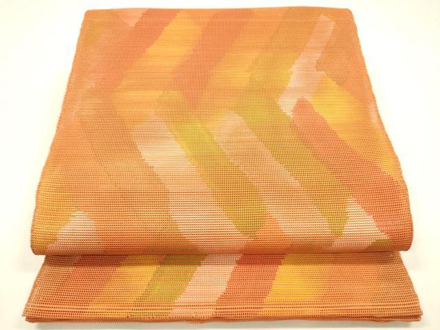 平和屋着物＊夏物 六通柄袋帯 抽象文様 銀糸 正絹 逸品 DABA0055cm