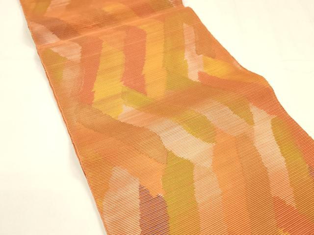 平和屋着物＊夏物 六通柄袋帯 抽象文様 銀糸 正絹 逸品 DABA0055cm
