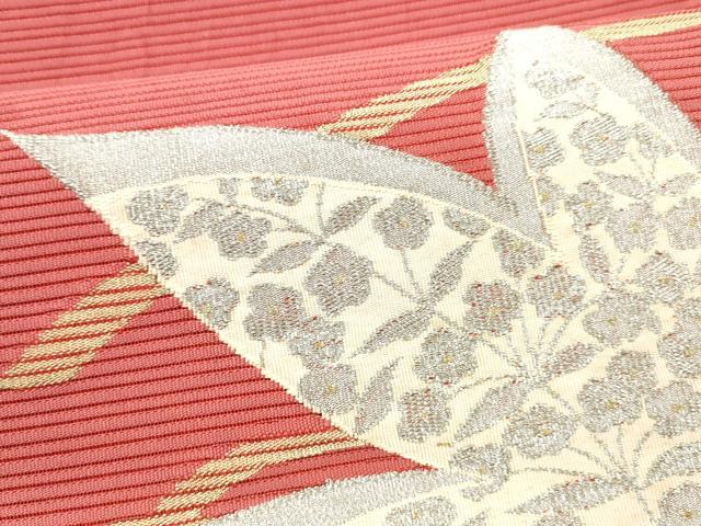 平和屋着物＊夏物 西陣の名門織元 いづくら謹製 絽綴れ 八寸名古屋帯 草花文 金銀糸 正絹 逸品 DABA0059cm