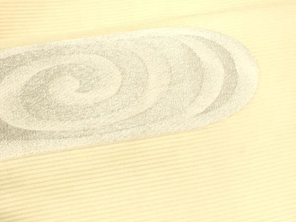 平和屋着物＊夏物 九寸名古屋帯 流水文 銀糸 正絹 逸品 DABA0061cm