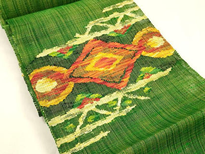 平和屋着物＊夏物 八寸名古屋帯 抽象文様 正絹 逸品 DABA0062cm