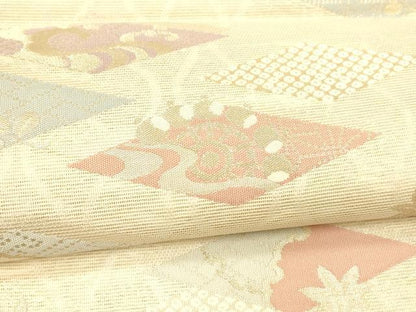 平和屋着物＊夏物 六通柄袋帯 みずおと 金糸 正絹 逸品 DABA0063cm