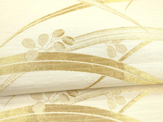 平和屋着物＊夏物 六通柄袋帯 草葉文 金糸 DABA0064cm