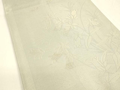 平和屋着物＊夏物 六通柄袋帯 草花文 金糸 正絹 逸品 DABA0065cm