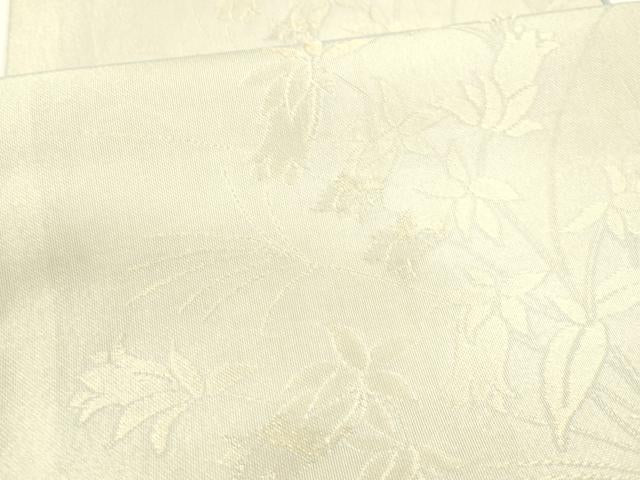 平和屋着物＊夏物 六通柄袋帯 草花文 金糸 正絹 逸品 DABA0065cm