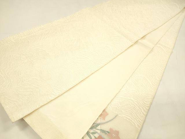 平和屋着物＊夏物 太鼓柄袋帯 草花文 正絹 逸品 DABA0068cm