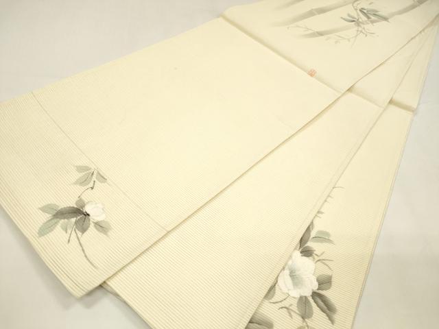平和屋着物＊夏物 太鼓柄袋帯 作家物 手描き 刺繍 竹垣草花文 銀彩 正絹 逸品 DABA0069cm