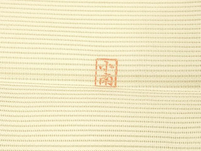 平和屋着物＊夏物 太鼓柄袋帯 作家物 手描き 刺繍 竹垣草花文 銀彩 正絹 逸品 DABA0069cm