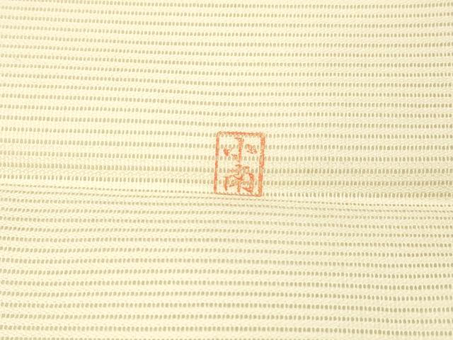 平和屋着物＊夏物 太鼓柄袋帯 作家物 手描き 刺繍 竹垣草花文 銀彩 正絹 逸品 DABA0069cm