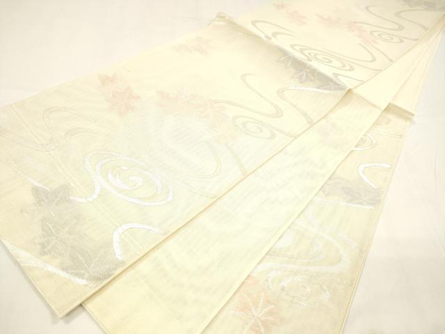 平和屋着物＊夏物 六通柄袋帯 竜田川 銀糸 正絹 逸品 DABA0071cm