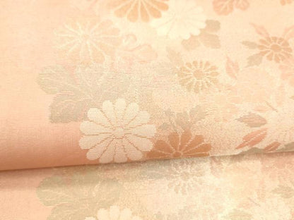 平和屋着物＊夏物　六通柄袋帯　草花文　金糸　正絹　逸品　DABA0074cm