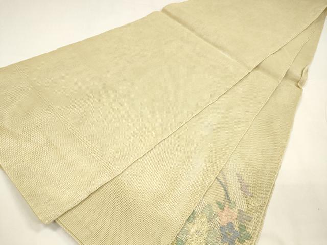 平和屋着物＊夏物 太鼓柄 本袋帯 草花文 金銀糸 正絹 逸品 DABA0075cm