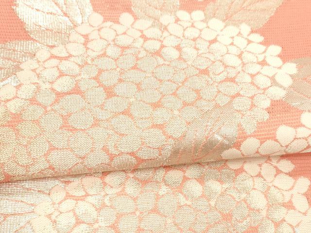 平和屋着物＊夏物 六通柄袋帯 紫陽花 金銀糸 正絹 逸品 DABA0078cm