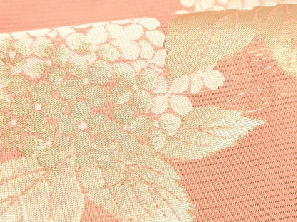 平和屋着物＊夏物 六通柄袋帯 紫陽花 金銀糸 正絹 逸品 DABA0078cm