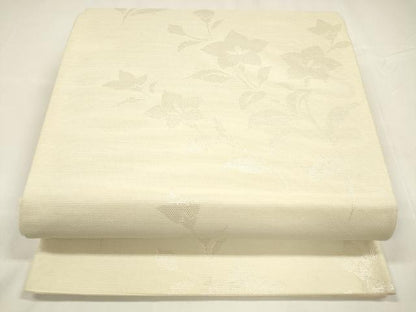 平和屋着物＊夏物 六通柄袋帯 草花文 銀糸 正絹 逸品 DABA0081cm