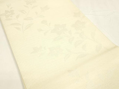 平和屋着物＊夏物 六通柄袋帯 草花文 銀糸 正絹 逸品 DABA0081cm
