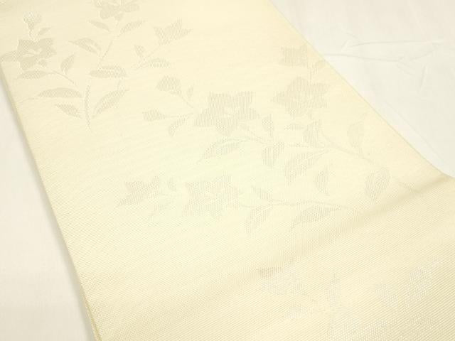 平和屋着物＊夏物 六通柄袋帯 草花文 銀糸 正絹 逸品 DABA0081cm
