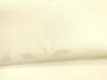 平和屋着物＊夏物 六通柄袋帯 草花文 銀糸 正絹 逸品 DABA0081cm
