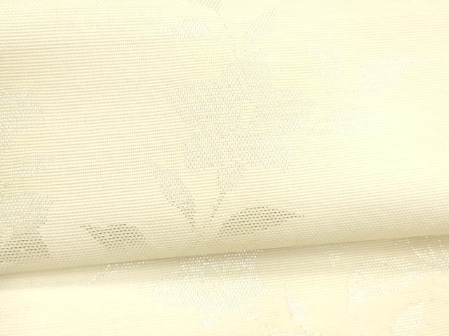 平和屋着物＊夏物 六通柄袋帯 草花文 銀糸 正絹 逸品 DABA0081cm