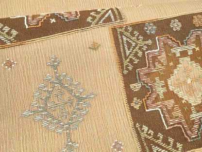 平和屋着物＊夏物 太鼓柄袋帯 総刺繍 抽象文様 金糸 三越扱い 正絹 逸品 DABA0084cm