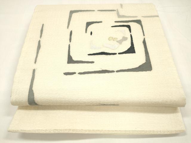 平和屋着物＊夏物 太鼓柄 京袋帯 抽象文様 金銀糸 正絹 逸品 DABA0085cm