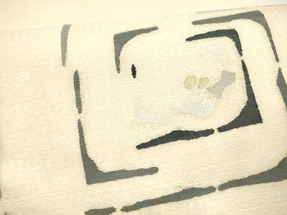 平和屋着物＊夏物 太鼓柄 京袋帯 抽象文様 金銀糸 正絹 逸品 DABA0085cm